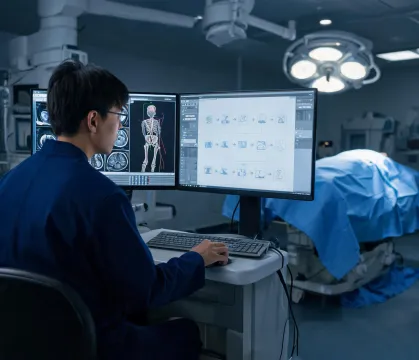 Clinical engineer at console