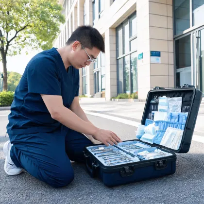 Field specialist preparing hospital visit